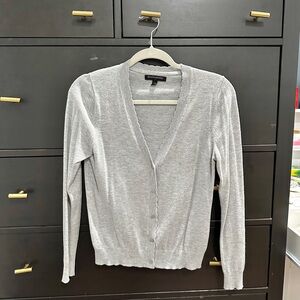 Banana Republic Light Gray Women's cotton blend Cardigan
